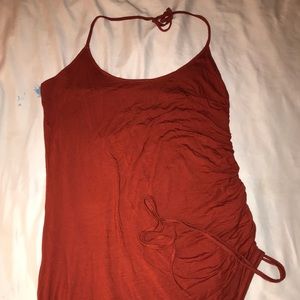 Sultry Sienna: Halter Neckline Dress with Adjustable Slit